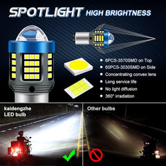 Motocicleta Faros delanteros H4 BA2O bombillas LED con lente de detección 3030 CSP bombillas LED para Moto de haz alto/baio accesorios para Scooter 12-32V