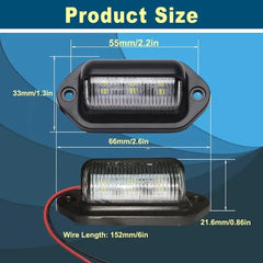 Paquete de 2 Luces LED de Matrícula 12V 6-SMD – Luz Blanca Xenón 6000K