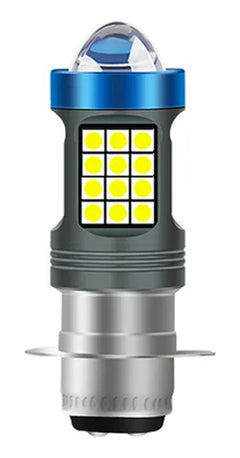 Motocicleta Faros delanteros H4 BA2O bombillas LED con lente de detección 3030 CSP bombillas LED para Moto de haz alto/baio accesorios para Scooter 12-32V