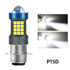 Motocicleta Faros delanteros H4 BA2O bombillas LED con lente de detección 3030 CSP bombillas LED para Moto de haz alto/baio accesorios para Scooter 12-32V