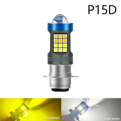 Motocicleta Faros delanteros H4 BA2O bombillas LED con lente de detección 3030 CSP bombillas LED para Moto de haz alto/baio accesorios para Scooter 12-32V