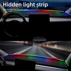 Front Windshield LED Atmospere Light Strip 150cm Car RGB USB APP Control Remote Symphony Ambient Mood Lights 5V Universal