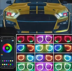 Aplicación BT Persecución Flujo Dinámico RGB Cuerno de Buey Halo Anillo Diablo Ojo de Ángel DRL