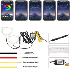 Aplicación BT Persecución Flujo Dinámico RGB Cuerno de Buey Halo Anillo Diablo Ojo de Ángel DRL