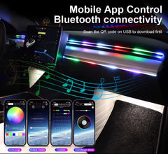 Atmosphere Light Automotive LED Acrylic RGB  Center Console , Hidden Color APP Acrylic Voice Control Music Mood Light