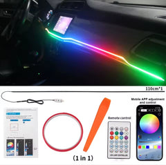 Atmosphere Light Automotive LED Acrylic RGB  Center Console , Hidden Color APP Acrylic Voice Control Music Mood Light
