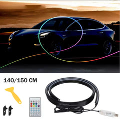 Front Windshield LED Atmospere Light Strip 150cm Car RGB USB APP Control Remote Symphony Ambient Mood Lights 5V Universal