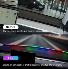 Front Windshield LED Atmospere Light Strip 150cm Car RGB USB APP Control Remote Symphony Ambient Mood Lights 5V Universal