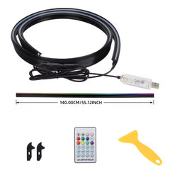 Front Windshield LED Atmospere Light Strip 150cm Car RGB USB APP Control Remote Symphony Ambient Mood Lights 5V Universal