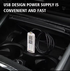 Front Windshield LED Atmospere Light Strip 150cm Car RGB USB APP Control Remote Symphony Ambient Mood Lights 5V Universal