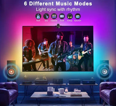 Tira LED RGBIC Inteligente para TV con Sincronización, App y Cambio de Color RGB