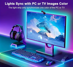 Tira LED RGBIC Inteligente para TV con Sincronización, App y Cambio de Color RGB