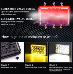 Faros 4x6 delanteros LED 2pcs