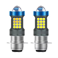 Motocicleta Faros delanteros H4 BA2O bombillas LED con lente de detección 3030 CSP bombillas LED para Moto de haz alto/baio accesorios para Scooter 12-32V