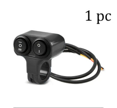 Interruptor doble de manillar para motocicleta, para controlar luces auxiliares o faros LED. 