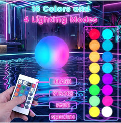 Bolas de piscina iluminadas, bolas de playa LED decoraciones de piscina que brillan en la oscuridad para fiestas de verano al aire libre