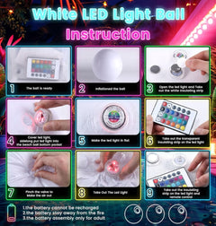 Bolas de piscina iluminadas, bolas de playa LED decoraciones de piscina que brillan en la oscuridad para fiestas de verano al aire libre