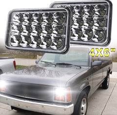 Focos 4x6" pulgadas proyector faros LED haz alto-bajo para camioneta Dodge Dakota 1987-1995