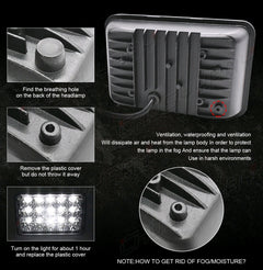 Focos 4x6" pulgadas proyector faros LED haz alto-bajo para camioneta Dodge Dakota 1987-1995