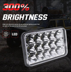 Focos 4x6" pulgadas proyector faros LED haz alto-bajo para camioneta Dodge Dakota 1987-1995