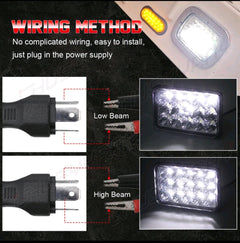 Focos 4x6" pulgadas proyector faros LED haz alto-bajo para camioneta Dodge Dakota 1987-1995