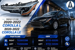 Toyota Corolla L LE 2020-2024, Faro o Foco ORIGINAL Conductor Lado Izquierdo Funcionando original 100% OPCIONAL lado pasajero original dañado