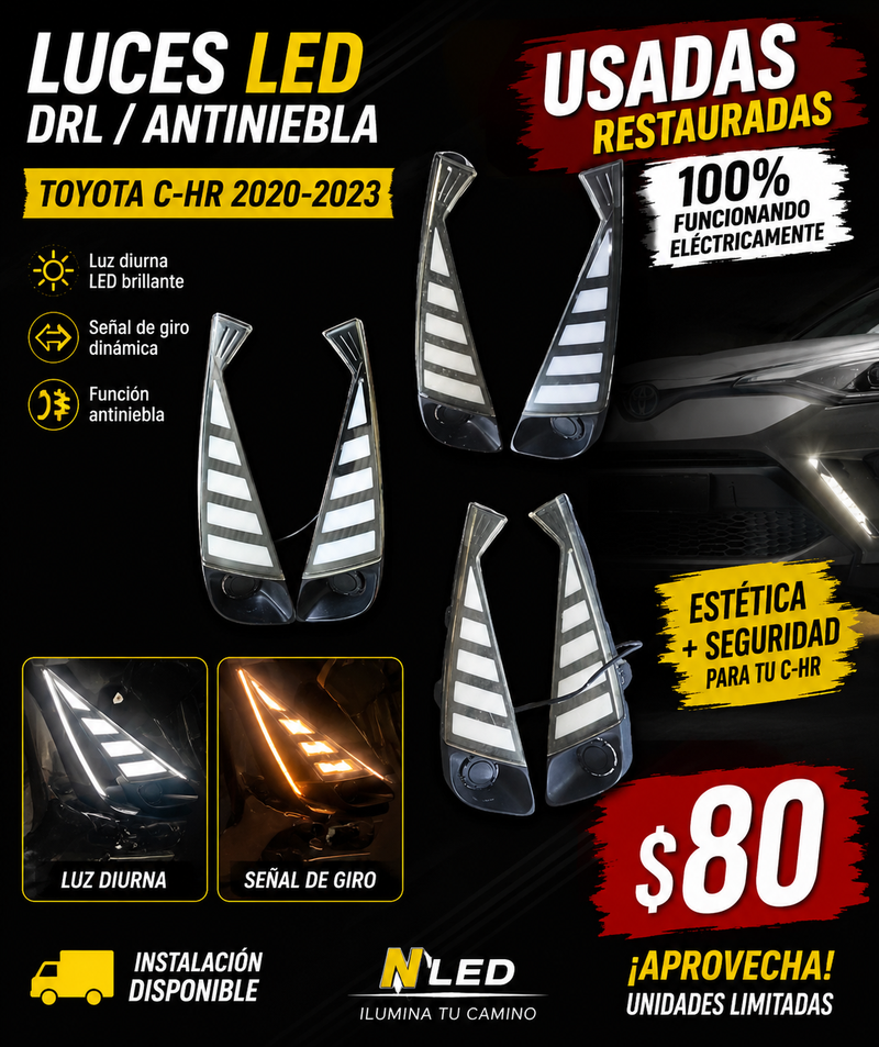 Toyota C-HR 2020-2023 Luces LED DRL
USADOS RESTAURADOS • 100% FUNCIONANDO ELÉCTRICAMENTE