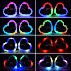 2 PIEZAS RGB Corazón LED Ángel Luces Ojos Anillo Halo Teléfono APLICACIÓN Faro de control DRL