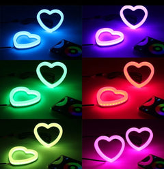 2 PIEZAS RGB Corazón LED Ángel Luces Ojos Anillo Halo Teléfono APLICACIÓN Faro de control DRL