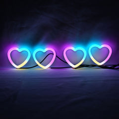 2 PIEZAS RGB Corazón LED Ángel Luces Ojos Anillo Halo Teléfono APLICACIÓN Faro de control DRL