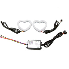 2 PIEZAS RGB Corazón LED Ángel Luces Ojos Anillo Halo Teléfono APLICACIÓN Faro de control DRL