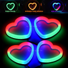 2 PIEZAS RGB Corazón LED Ángel Luces Ojos Anillo Halo Teléfono APLICACIÓN Faro de control DRL