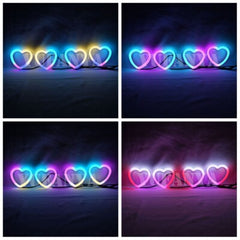 2 PIEZAS RGB Corazón LED Ángel Luces Ojos Anillo Halo Teléfono APLICACIÓN Faro de control DRL