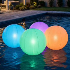 Bolas de piscina iluminadas, bolas de playa LED decoraciones de piscina que brillan en la oscuridad para fiestas de verano al aire libre