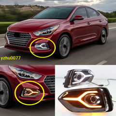 Hyundai Accent 2017-18-19-20 DRL LED diurna luz niebla MULTICOLOR 
Coche intermitente 2 unidades función de señal de giro